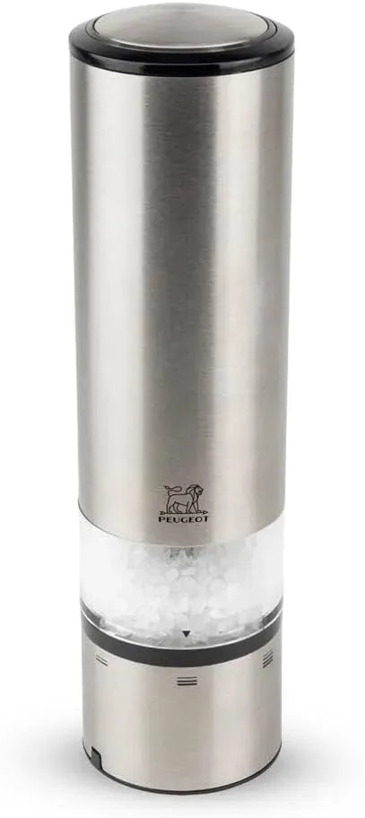 Moulin, 20 cm, acier inoxydable, Moulin à Sel Électrique Elis Sense u'Select 20 cm + Fiole De Sel Gemme Inclus