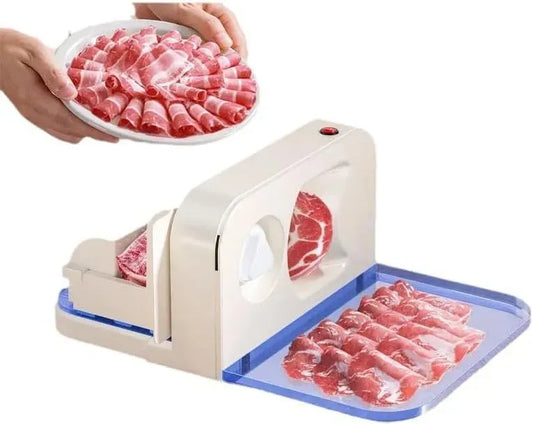 charcuterie et viande congelée, Trancheuse électrique professionnelle 100 W avec lame en acier inoxydable de 170 mm, épaisseur réglable de 0 à 15 mm