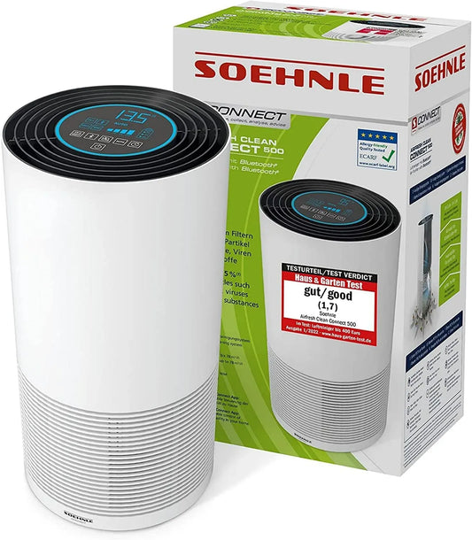 Purificateur d'air, application, silencieux, Soehnle AirFresh Clean Connect 500, élimine 99,5% des particules et allergènes