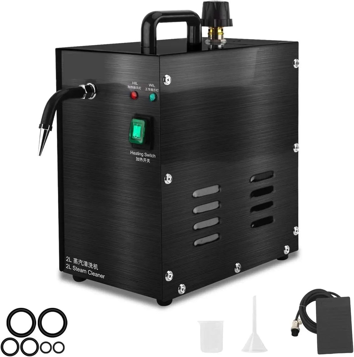 Nettoyeur, 2 L, 1300 W, industriel, vapeur, acier inoxydable