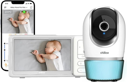HD 5 Babyphone, Pilotable, Capteur, Caméra, moniteur vidéo pour bébé, Wi-Fi, écran LCD, 2 zones de température
