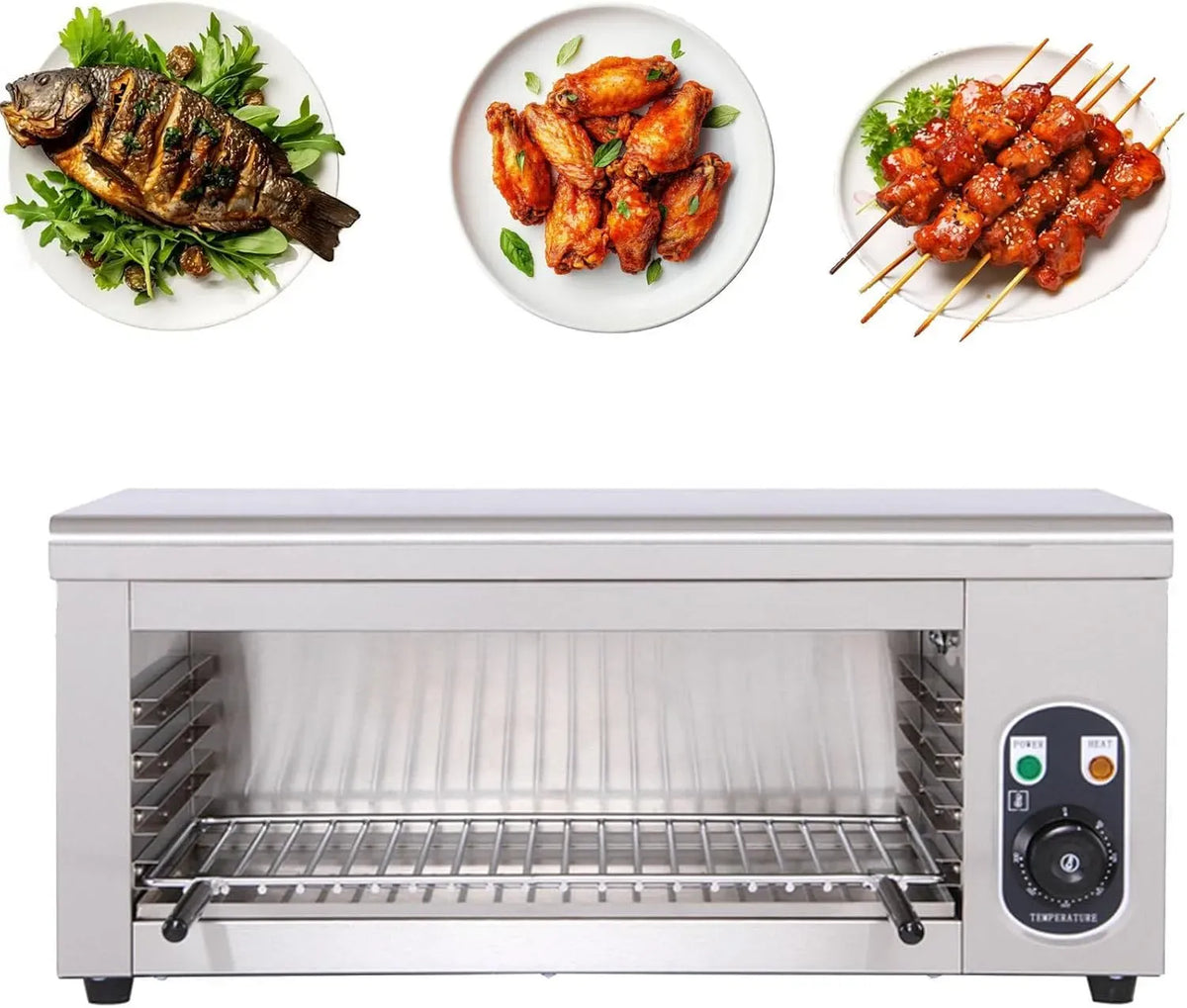 barbecue, 2000 W, 50 à 300 °C, gril, professionnel, restaurant, pour faire fondre le fromage