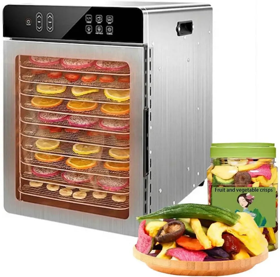 Préparation:Viande, minuterie numérique, Déshydrateur alimentaire en acier inoxydable 800W, 10 plateaux, plage de température de 86℉-194℉, épices