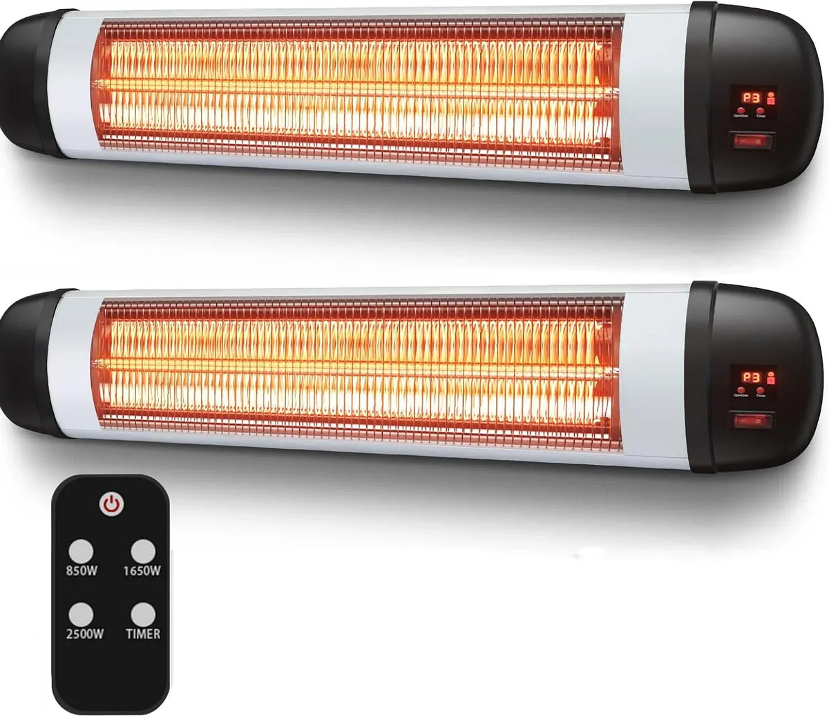Radiateur électrique, 2500 W, extérieur, 3 niveaux, 3 niveaux de chaleur