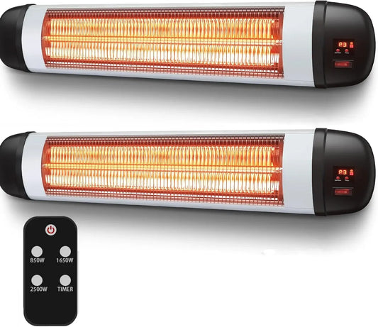 Radiateur électrique, 2500 W, extérieur, 3 niveaux, 3 niveaux de chaleur