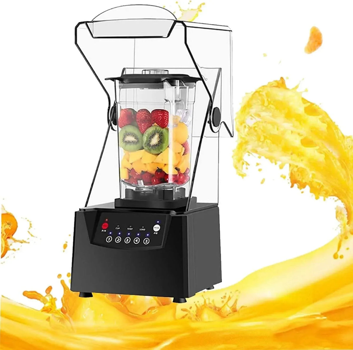 Blender, 20x21x58cm, 2 L, 2200 W, 75 dB, professionnel, silencieux, acier inoxydable, 6 Lames Inox 17000 tr/min Concasse Glace