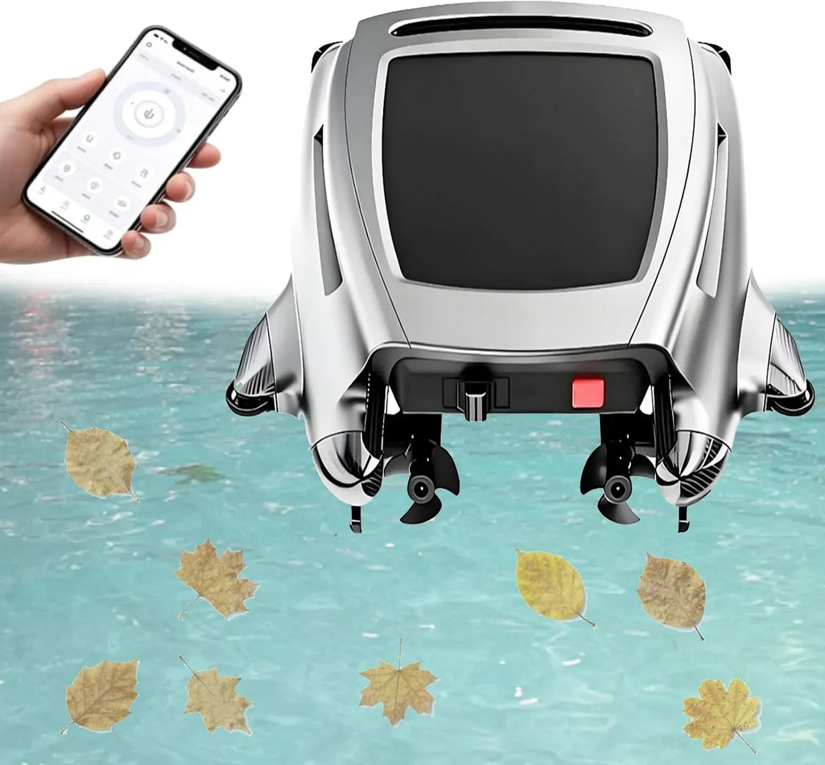 24h/24 7j/7 robot nettoyeur de piscine, Batterie, application, sans fil, pour Tous Types de Surfaces