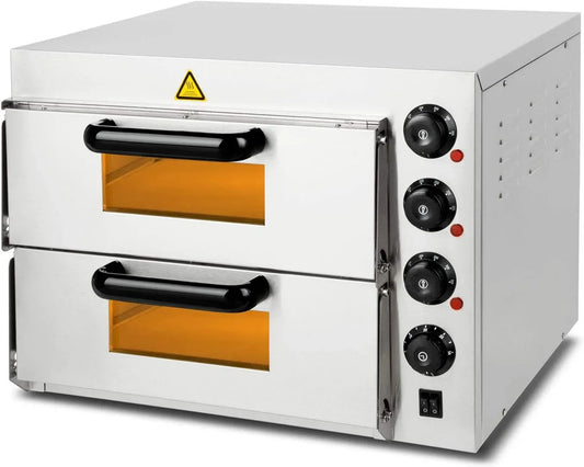 Four électrique à pizza, 3000 W, VERTES, minuteur, acier inoxydable