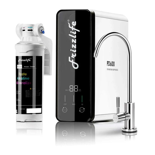 Évier de cuisine ASNI 58 PD600-TAM3, grand réservoir, norme NSF/ &53&42&372, système d'osmose inverse sans réservoir 600 GPD, 2:1 pur/vidange