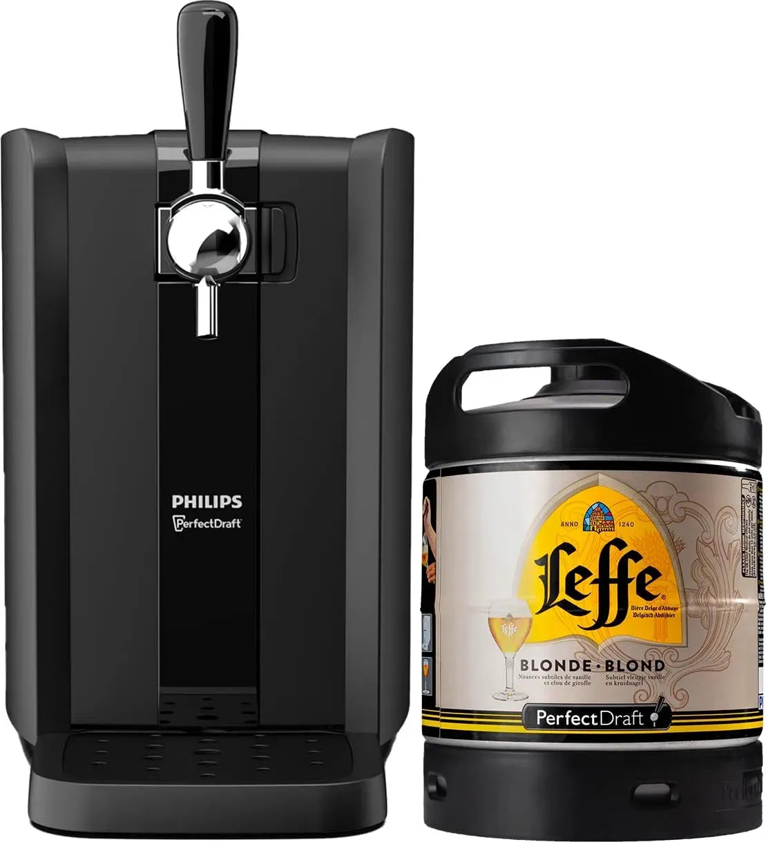 Machine, 6 L, noir, PerfectDraft Black, Pack Tireuse À Bière + 1 Fût Leffe Blonde 6L