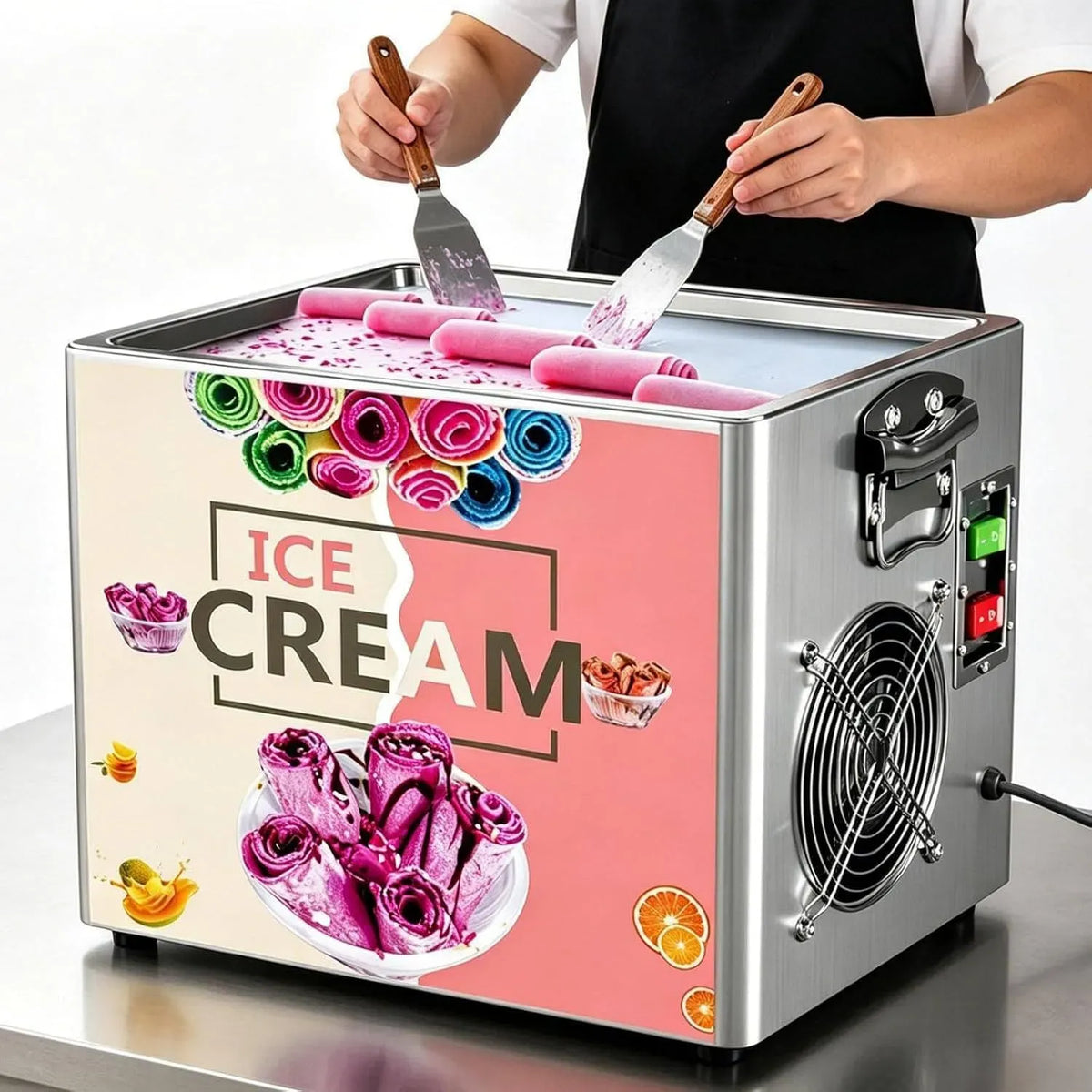 X 24 Machine à Rouler, Machine à Glace, Plancha, machine à café électrique, 30 X 24 Cm, -15 à -20 °C, professionnel, acier inoxydable