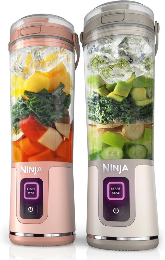Ninja BC155PS Blast Lot de 2 mélangeurs portables, sans fil, récipient de 532 ml, mélangeur personnel pour shakes et smoothies, couvercle étanche et