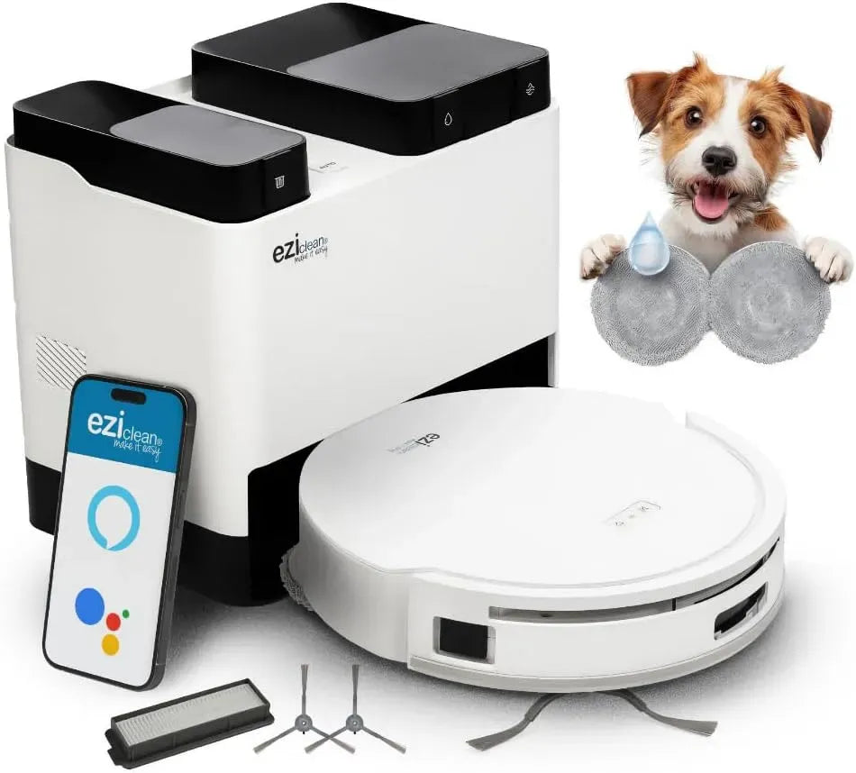 Robot aspirateur, EZICLEAN Z12, aspirateur robot, Robot aspirateur Laveur connecté All in One Ultra