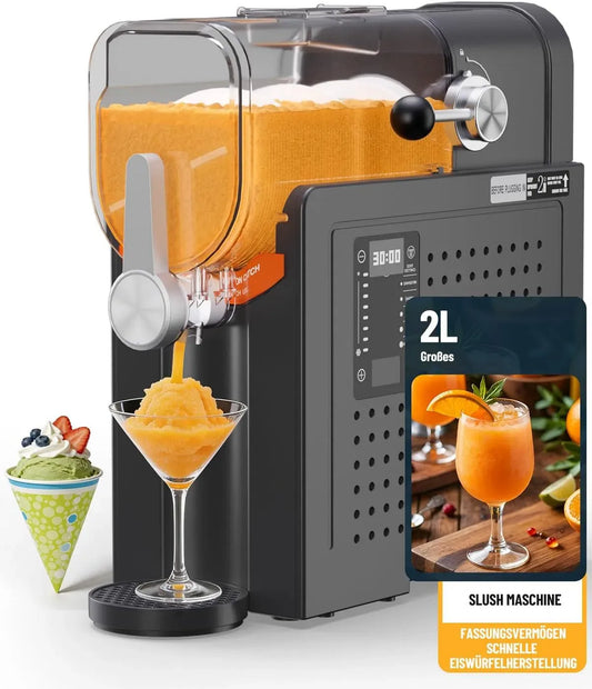 Machine à granités, 2 L, 5 programmes, congélation rapide, bois, pour boissons glacées