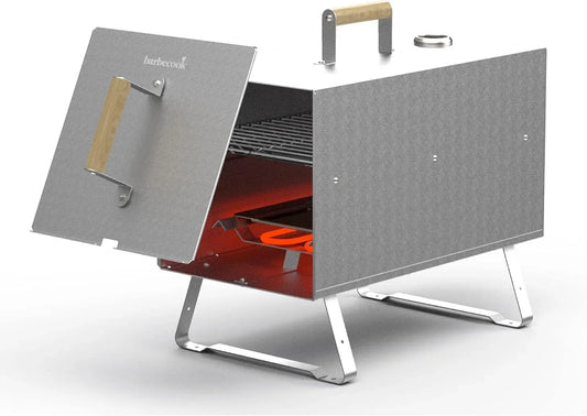 barbecue, 26x26x47cm, acier inoxydable, pour fumage à chaud
