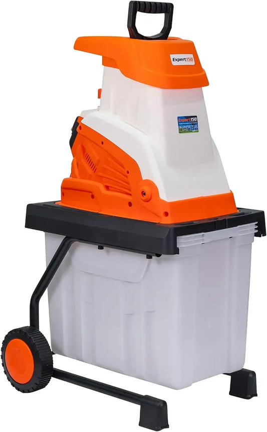 Expert 150 Broyeur Vegetaux Électrique 2600W Branches 45 mm Bac 45L, Bac de 45 L et 2 roues robustes pour broyer sans interruption dans tout le jardin