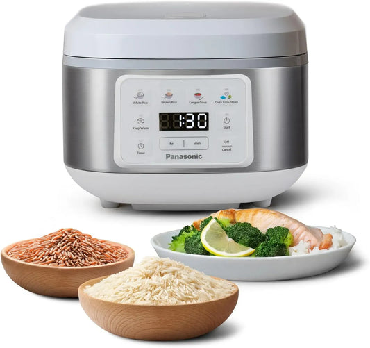 Panasonic SR-DA152WXE Cuiseur, cuiseur à riz électrique, 1.5 L, 8 tasses, maintien au chaud, vapeur, blanc